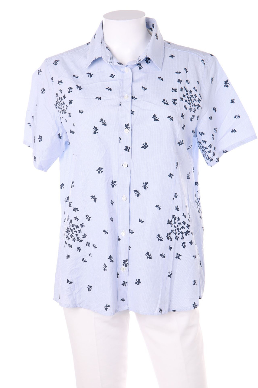 CLARINA COLLECTION - Hemd-Bluse mit kurzem Ärmel mit Streifen mit Muster - D 42