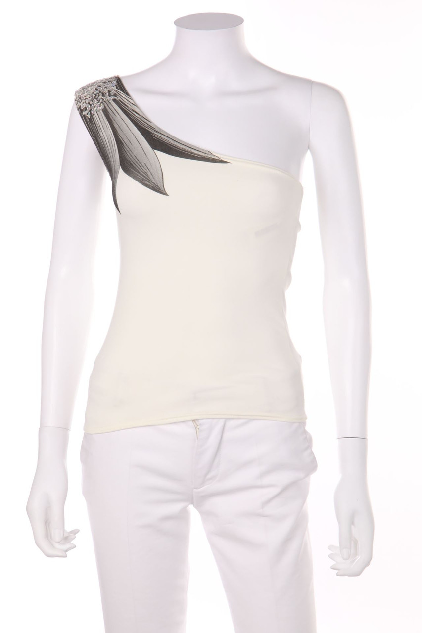 Ohne Label - One Shoulder-Top mit Print - D 36