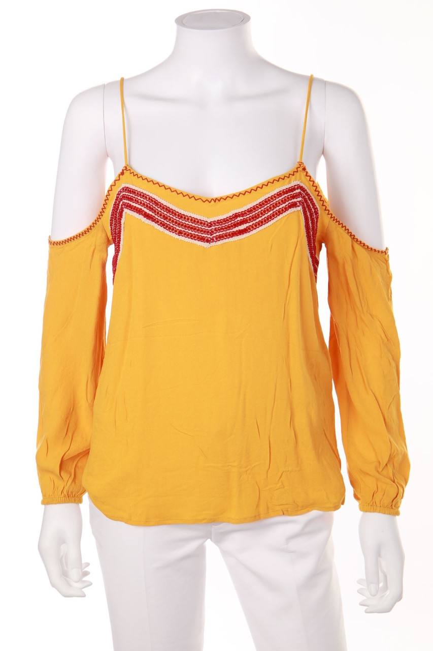 even&odd - Boho-Bluse mit Cut-outs mit Stickereien - M