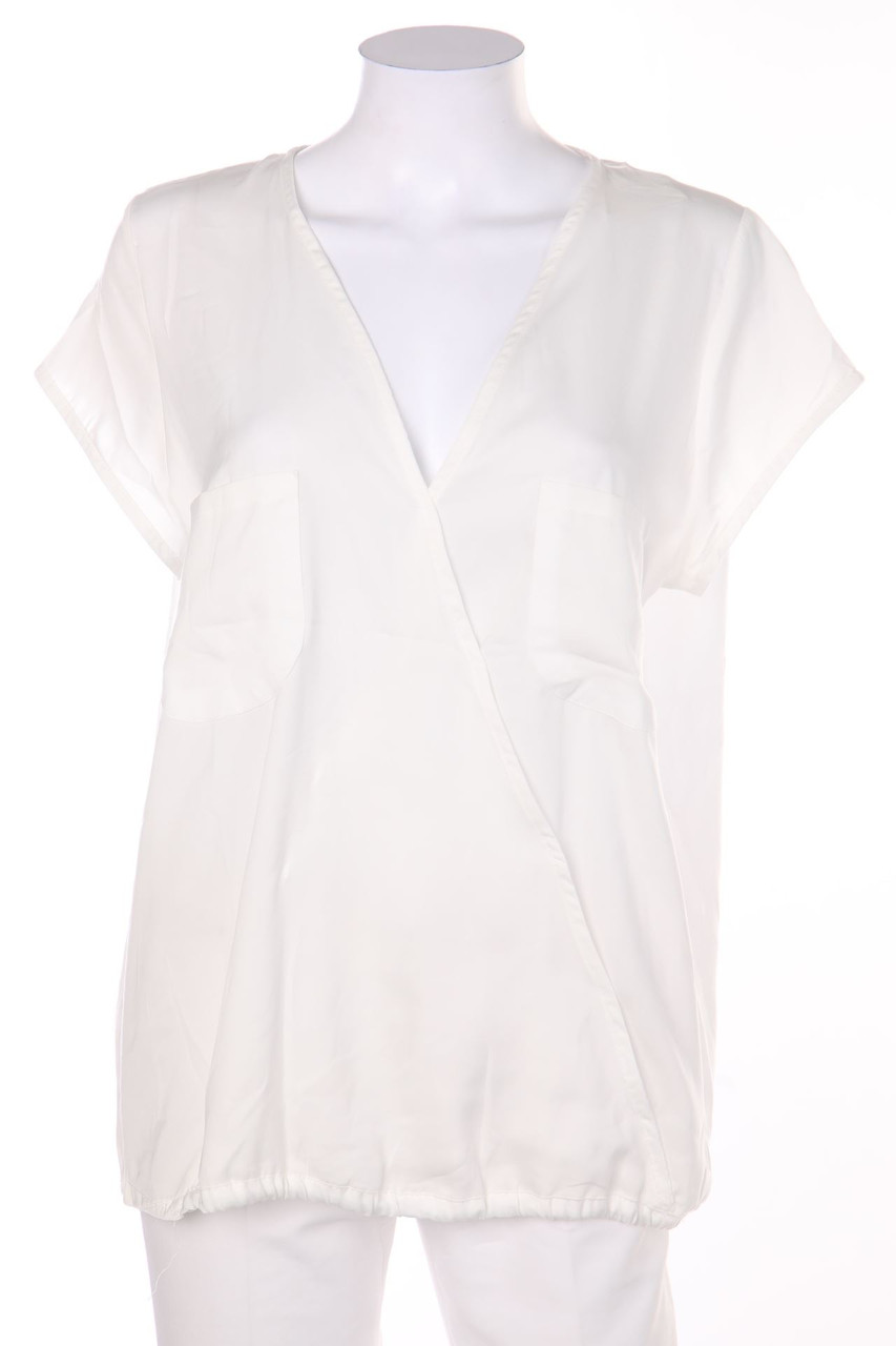 Ohne Label - Bluse in Wickel-Optik - XL