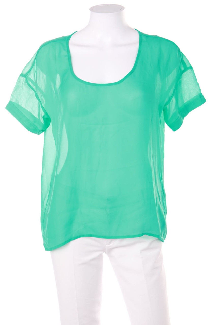 ONLY - Kurzarm-Bluse mit Schmuck-Knöpfen - L