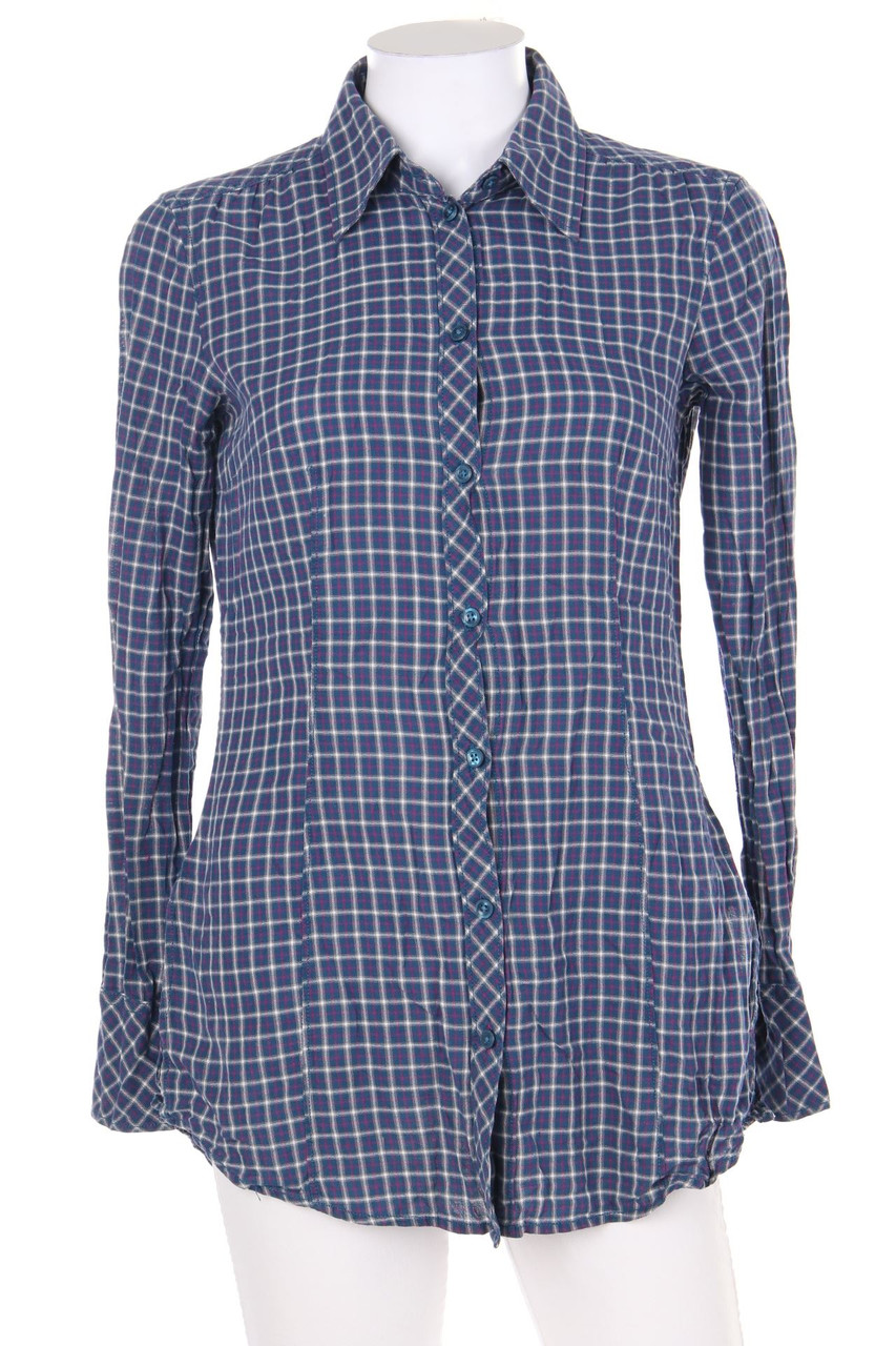 ESPRIT - Hemd-Bluse mit Karo-Muster aus Baumwolle - D 36