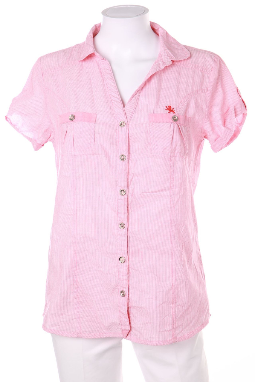 SECONDHAND - Hemd-Bluse mit kurzem Ärmel mit aufgesetzten Taschen - M