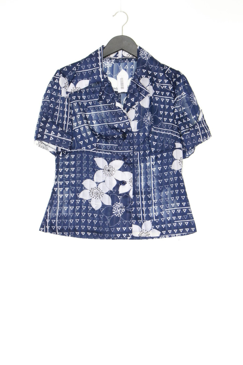 VINTAGE - Hemd-Bluse mit kurzem Ärmel mit floralem Muster mit geometrischem Muster - D 42