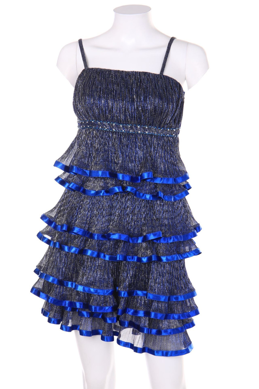 butik dayi - Glitzer-Kleid im Layer Look mit Perlen - D 32-34