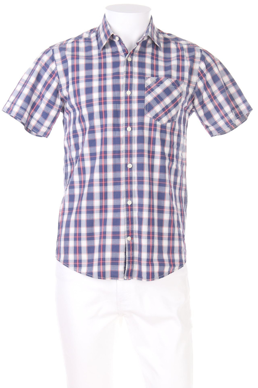 s.Oliver - Kurzarm-Hemd mit Karo-Muster aus Baumwolle - S