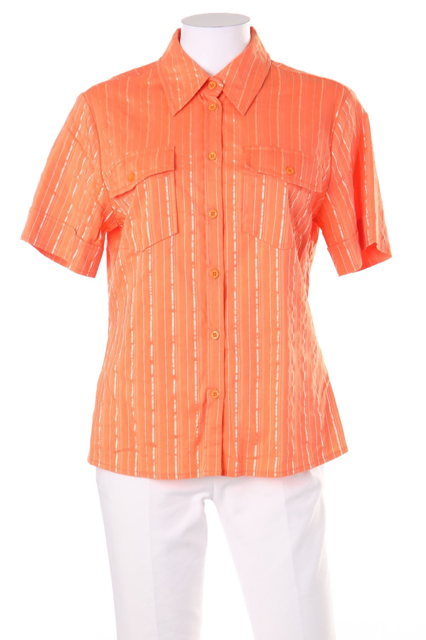 Michèle Boyard - Hemd-Bluse mit kurzem Ärmel mit Streifen mit aufgesetzten Taschen - D 42