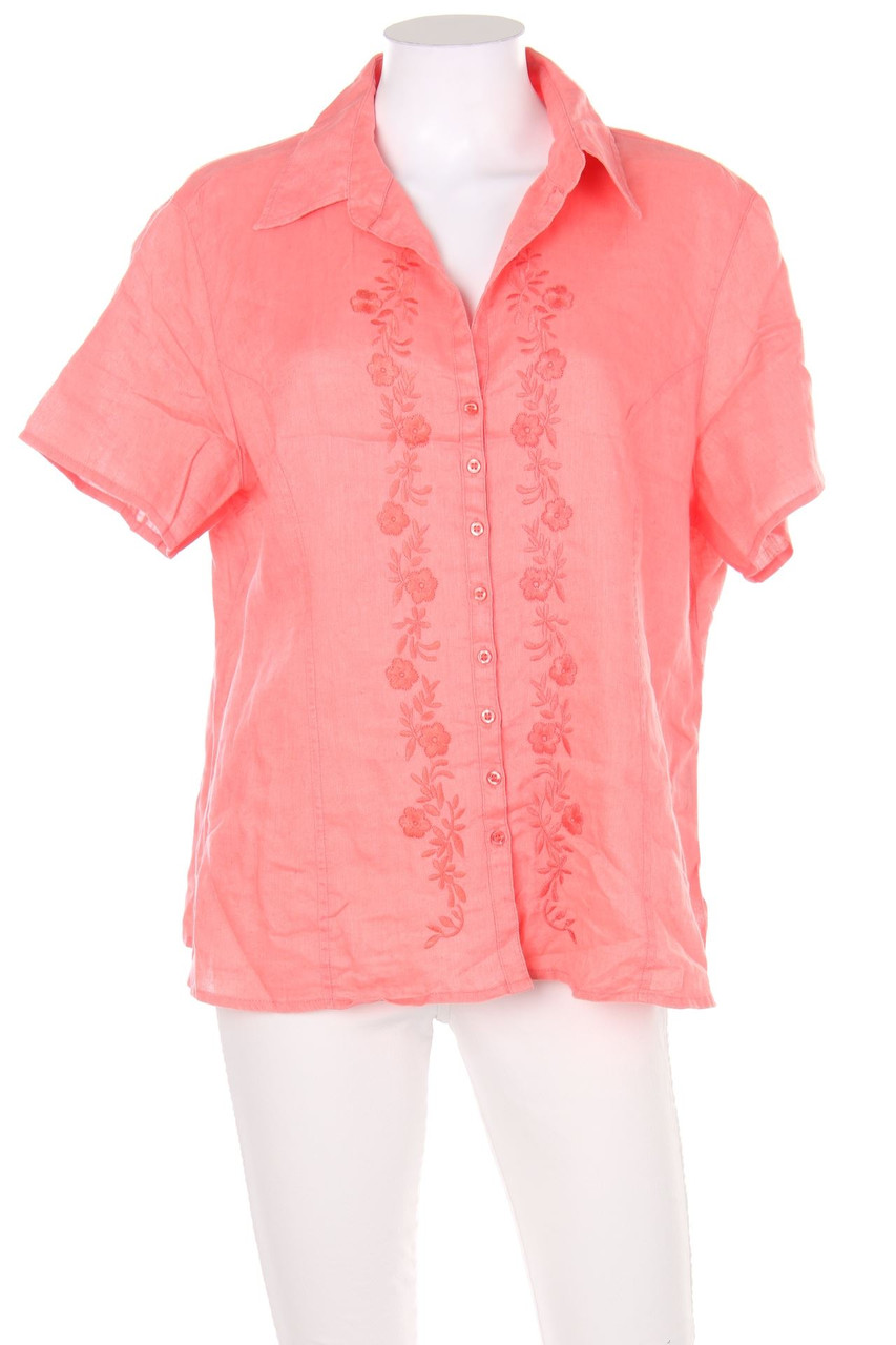 BEXLEYS - Hemd-Bluse mit kurzem Ärmel aus Leinen mit Stickereien - D 46