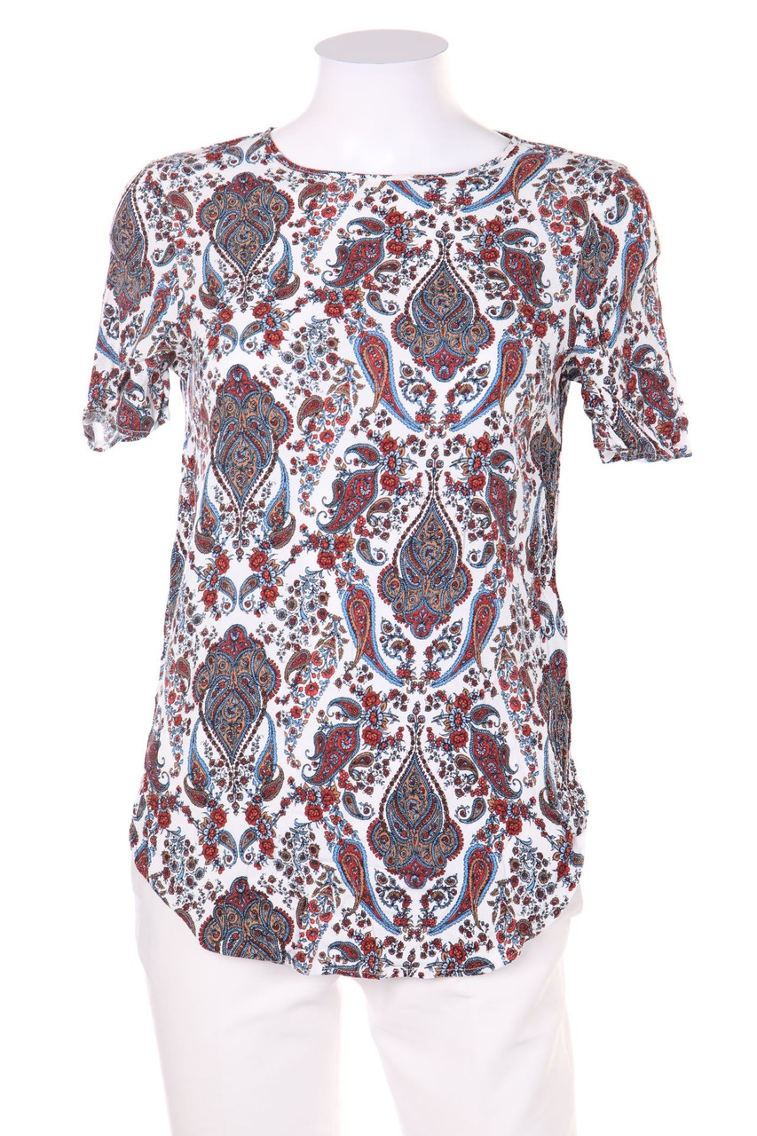 H&M - Kurzarm-Bluse mit floralem Muster - D 38