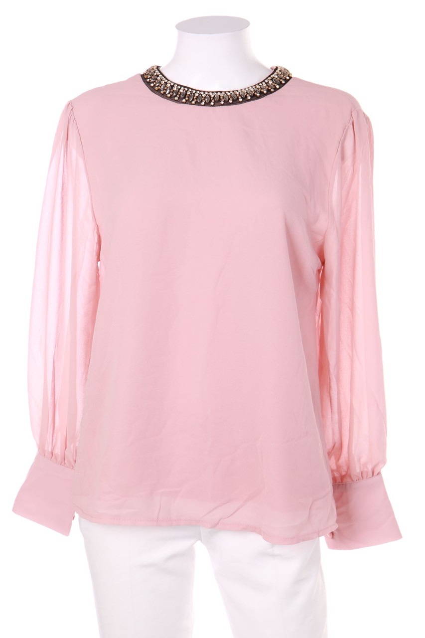 SECONDHAND - Bluse mit Schmuckstein-Applikation - XL