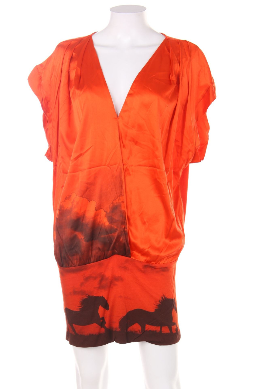 ANNARITA N - Satin-Kleid in Wickel-Optik - M