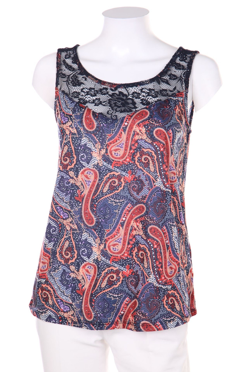 Ohne Label - Top mit Paisley-Print - S