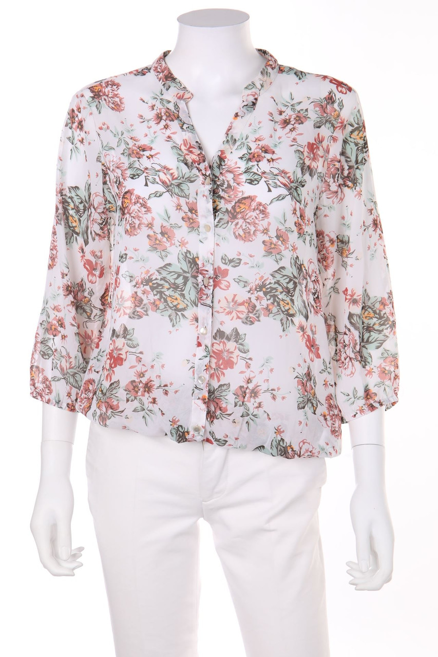 ONLY - Chiffon-Bluse mit 3/4-Ärmel mit Blumen-Print - D 38