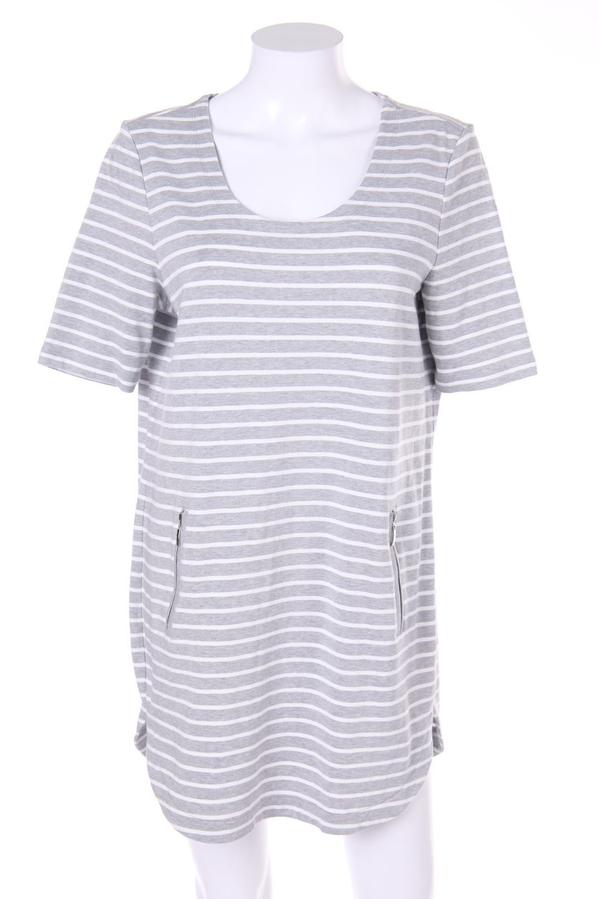 Ohne Label - Shift-Kleid mit Streifen - L