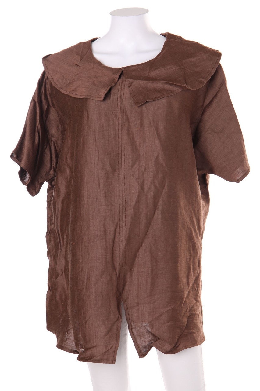 Nella Martinetti - Kurzarm-Bluse aus Leinen-Mix mit Seide - XXXXXL