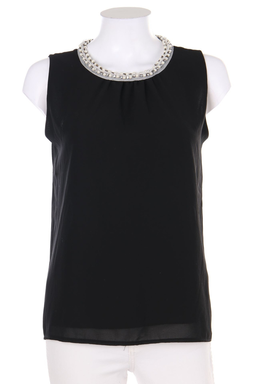 Ohne Label - Blusentop mit Perlen - M