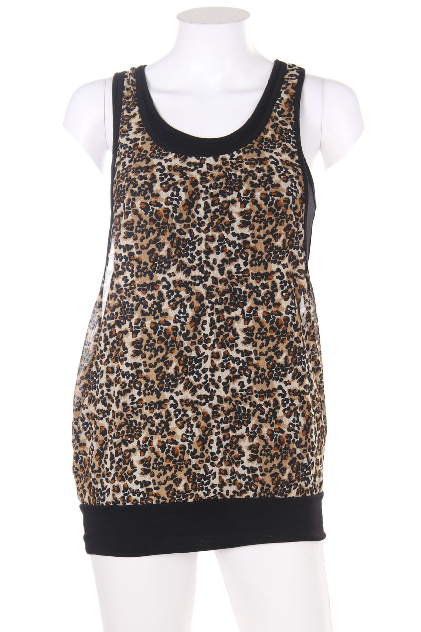 BLIND DATE - Top im Layer Look mit Animal-Print - S