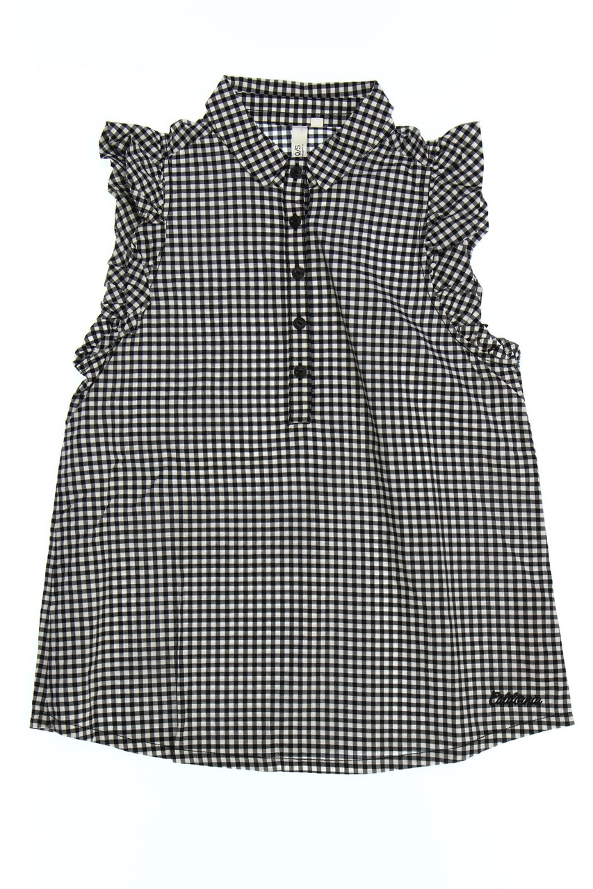 Q/S designed by s.Oliver - Blusentop mit Karo-Muster mit Volants - D 34