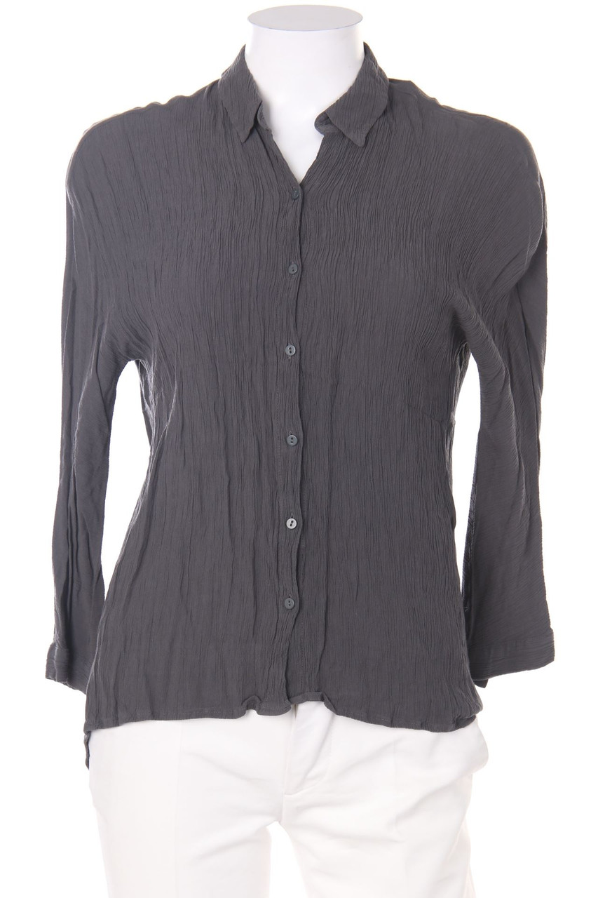 ZARA WOMAN - Hemd-Bluse mit 3/4-Ärmel mit Falten - S