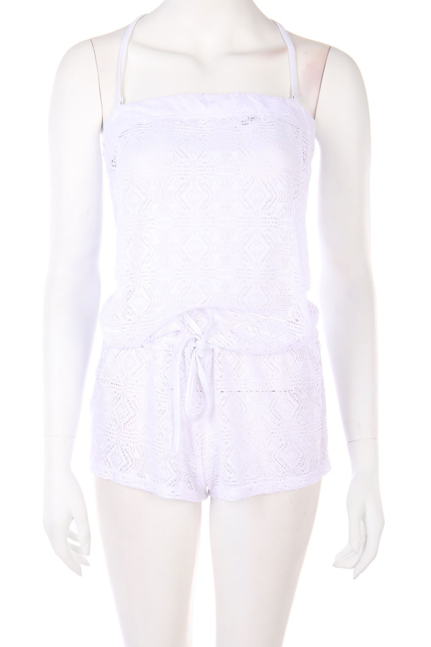 SECONDHAND - Playsuit aus Spitze mit Tunnelzug - M