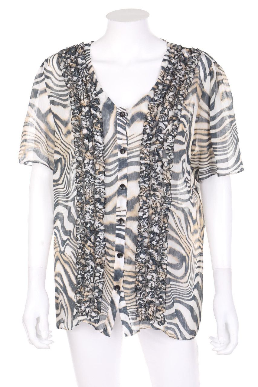 BEXLEYS - Kurzarm-Bluse mit Animal-Print - D 46