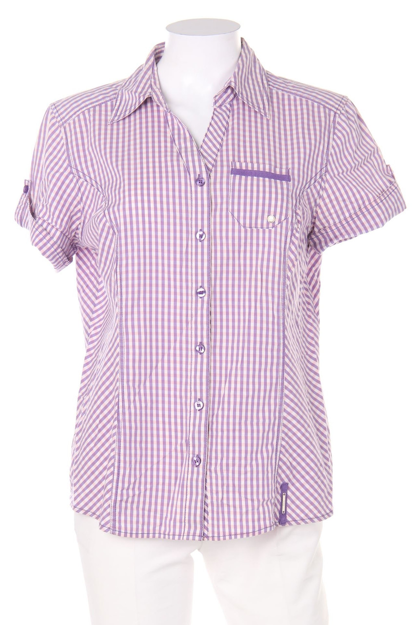 CECIL - Kurzarm-Bluse mit Karo-Muster - M