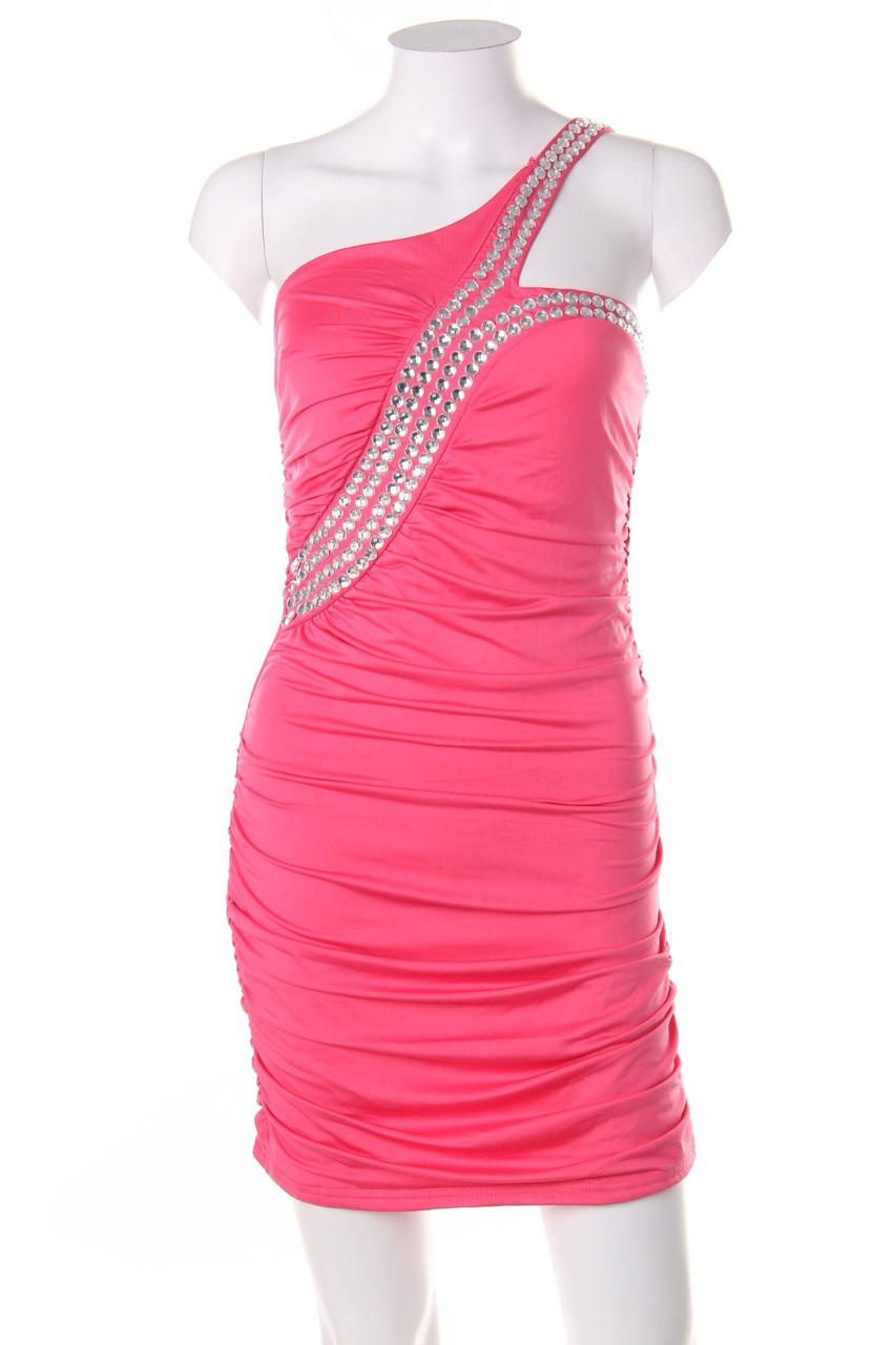 Ohne Label - Kleid mit Schmuckstein-Applikation - XS