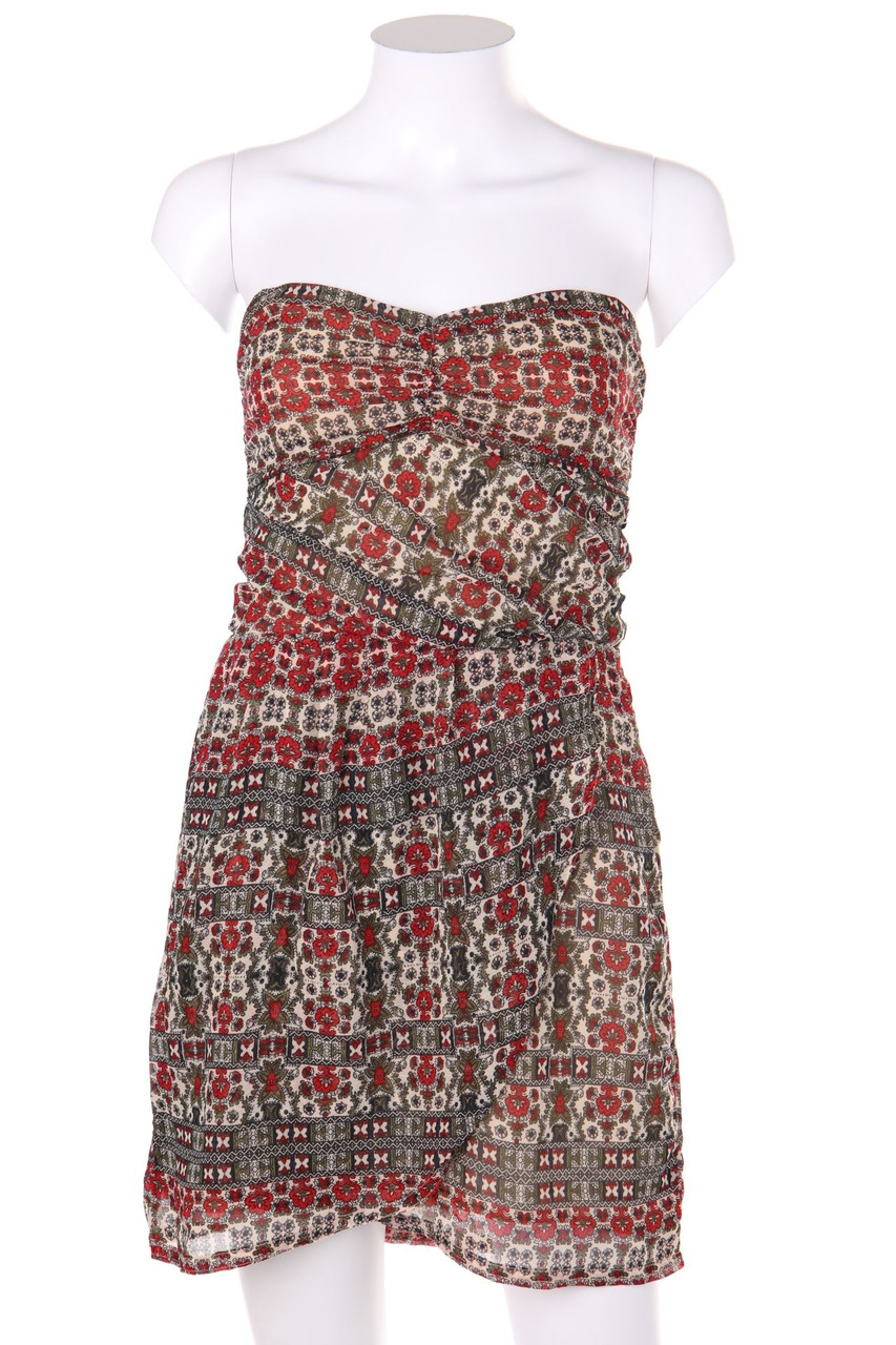 MANGO - Bandeau-Kleid mit floralem Muster - S