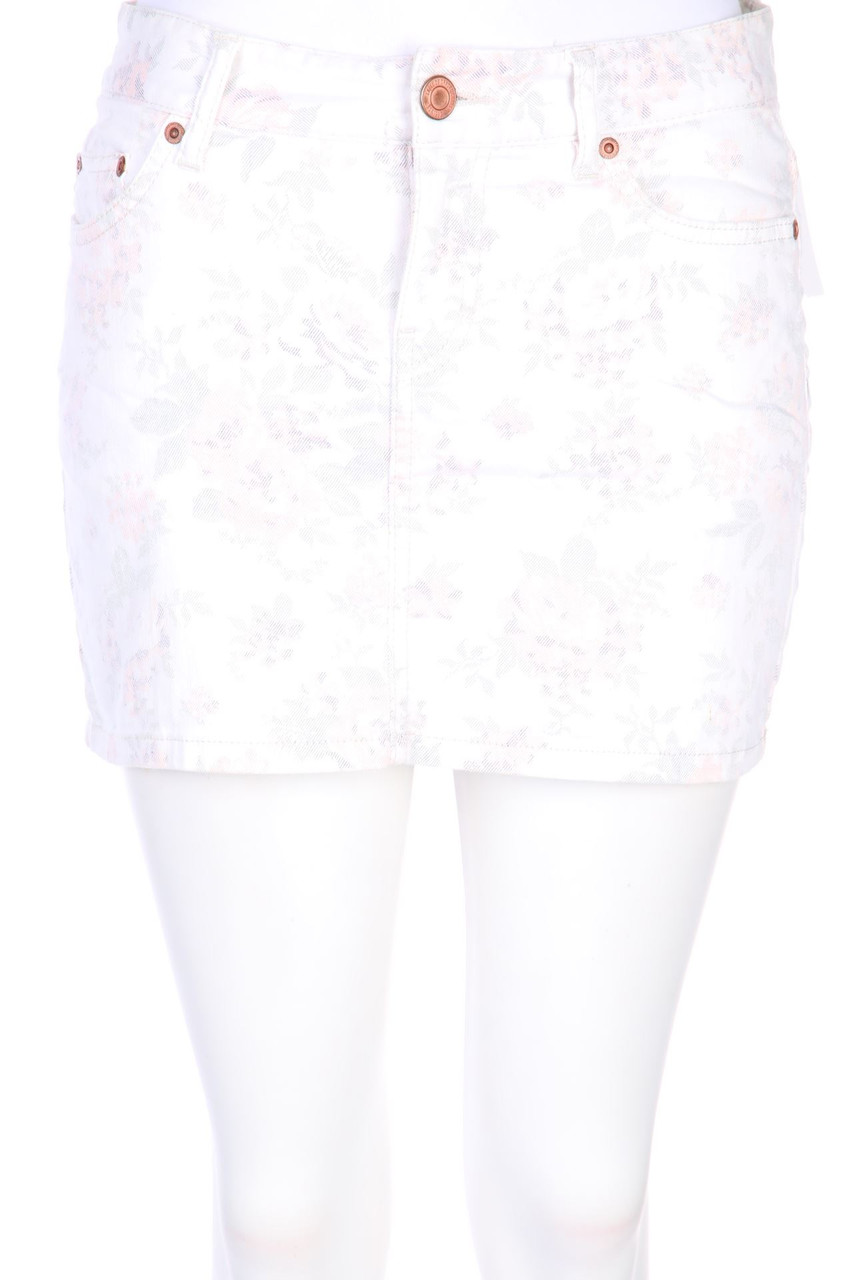 H&M LOGG - Mini-Jeansrock aus Baumwoll-Mix mit floralem Muster - D 36