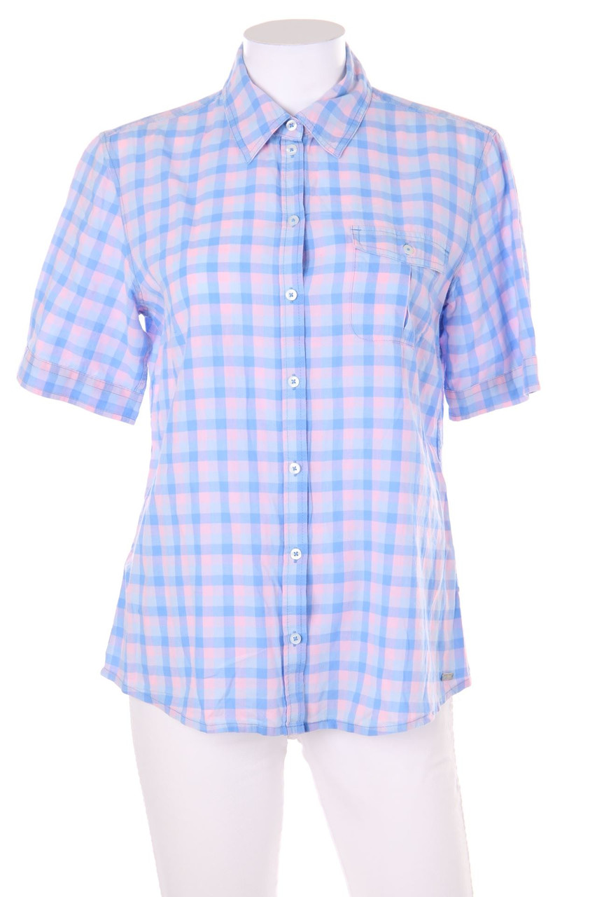 s.Oliver - Hemd-Bluse mit kurzem Ärmel mit Karo-Muster - D 38