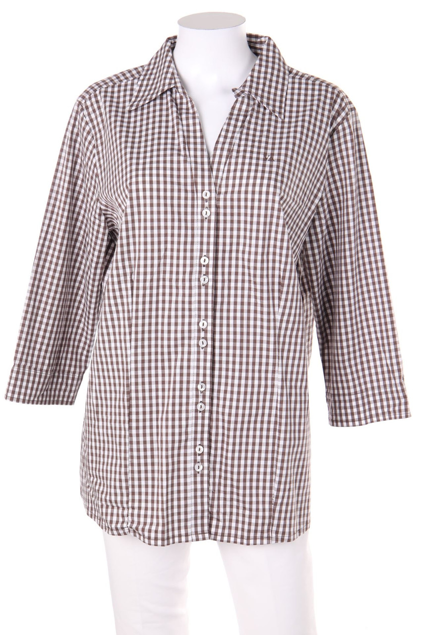 VIA APPIA DUE - Bluse mit 3/4-Ärmel mit Karo-Muster - D 46