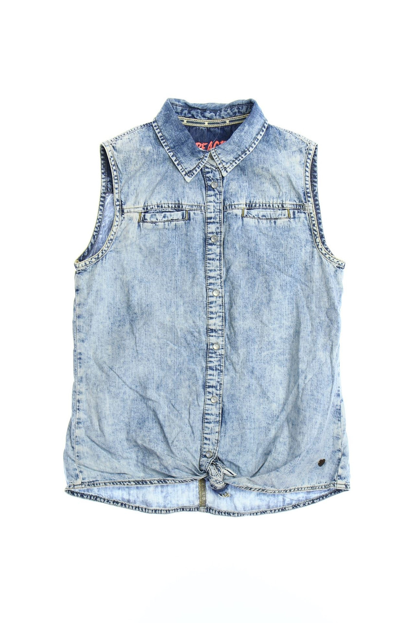 TOM TAILOR - Denim-Bluse im Used Look - 164