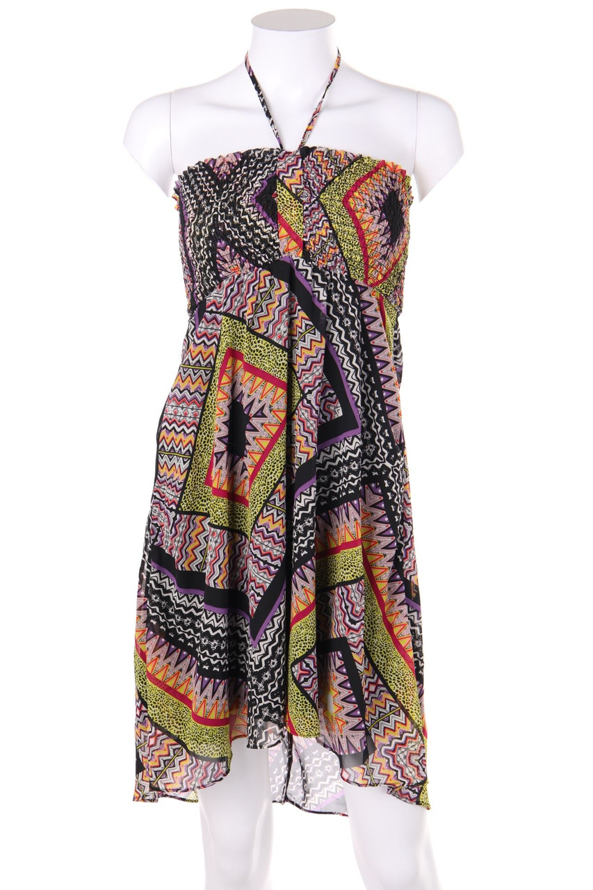 Ohne Label - Chiffon-Kleid mit Raffungen - S