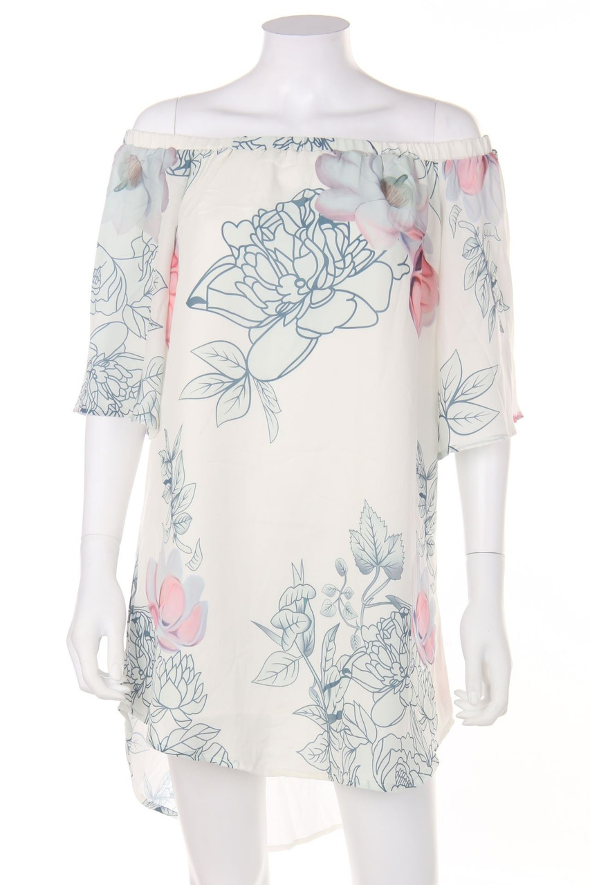 YOINS - Carmen-Bluse mit floralem Muster - L