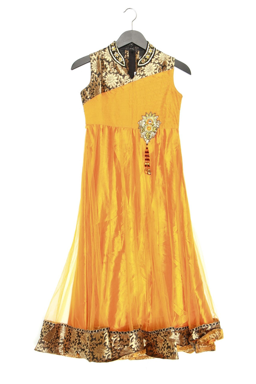 VINTAGE - Abendkleid mit Tüll mit Applikationen - D 36