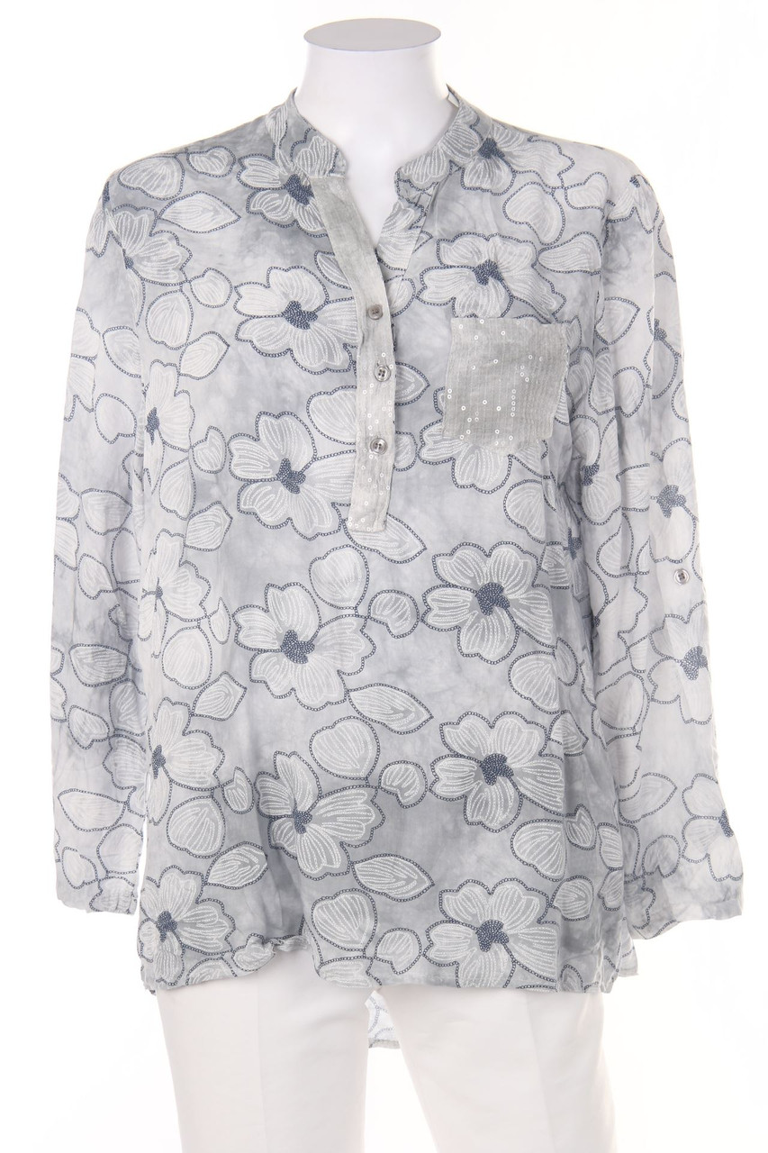 ZABAIONE - Bluse mit floralem Muster mit Pailletten - D 36-38