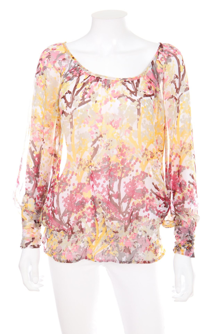 H&M - Bluse mit Print mit Raffungen - L