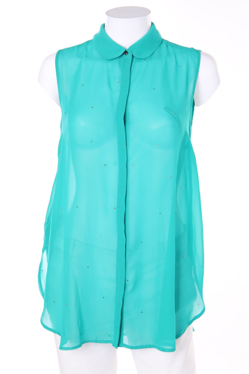 MANGO SUIT - Blusentop mit Schmuckstein-Applikation - XS