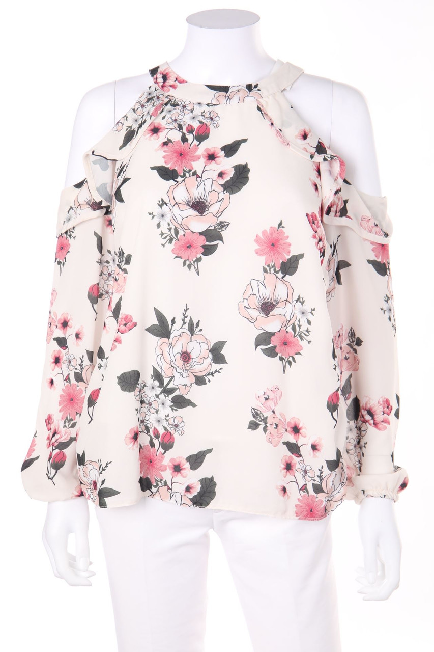 select - Print-Bluse mit Cut-outs - D 38