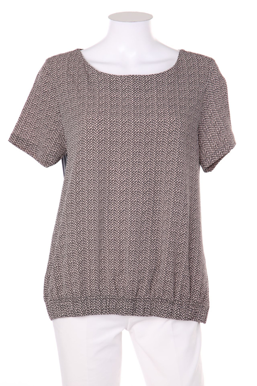 WE FASHION - Kurzarm-Bluse mit Muster mit Gummizug - M