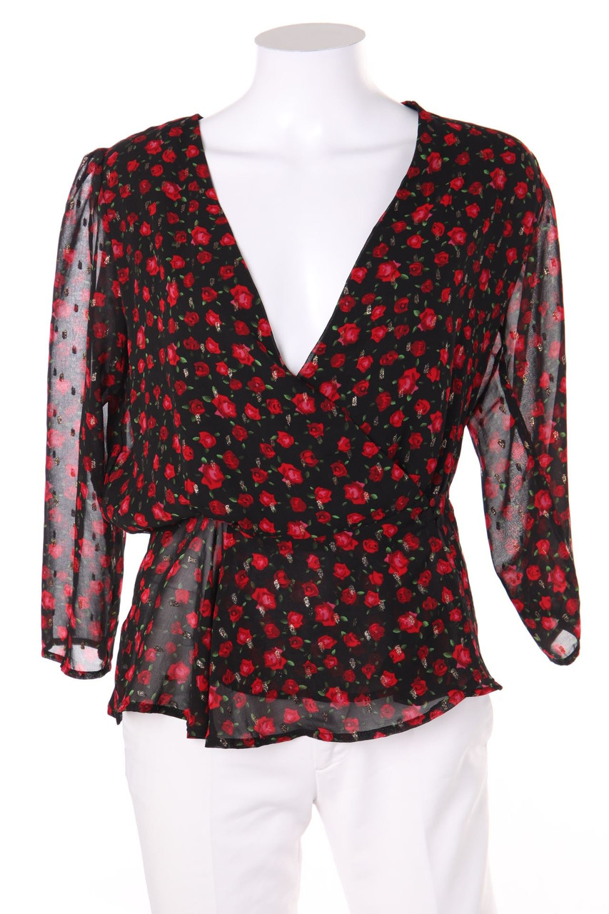 GOA - Bluse in Wickel-Optik mit Blumen-Print - D 38