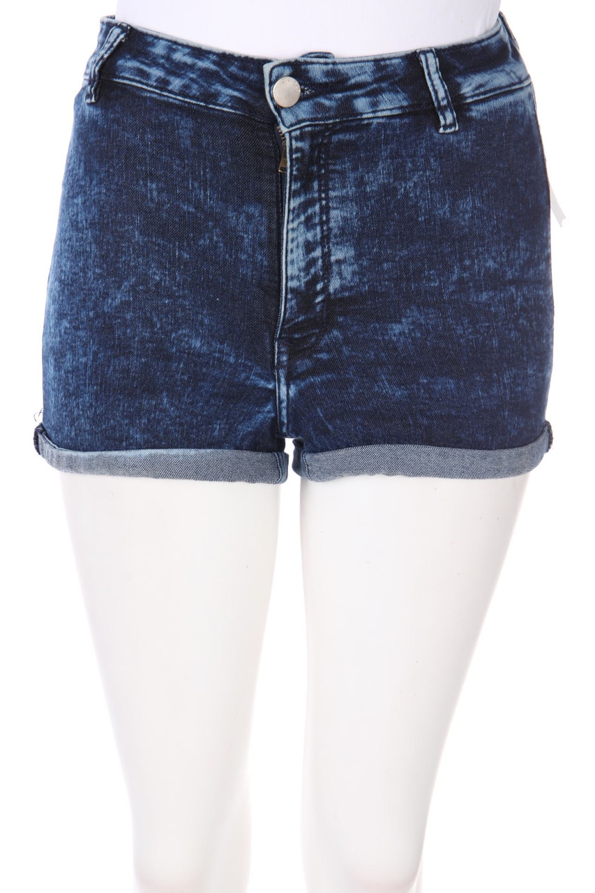 H&M DIVIDED - High Waist-Moonwashed Jeans-Shorts - D 34