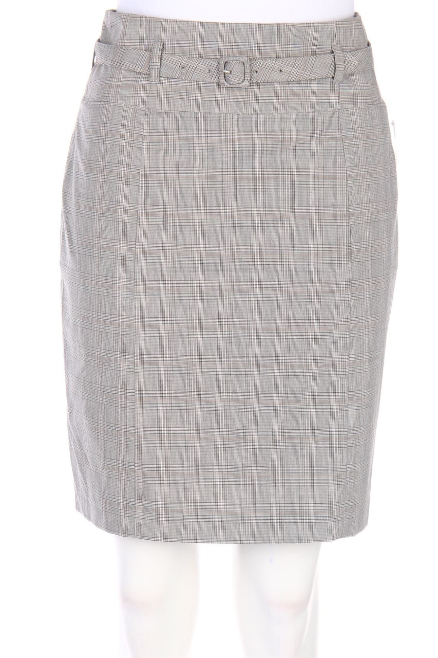 H&M - Karo-Minirock mit Gürtel - D 36