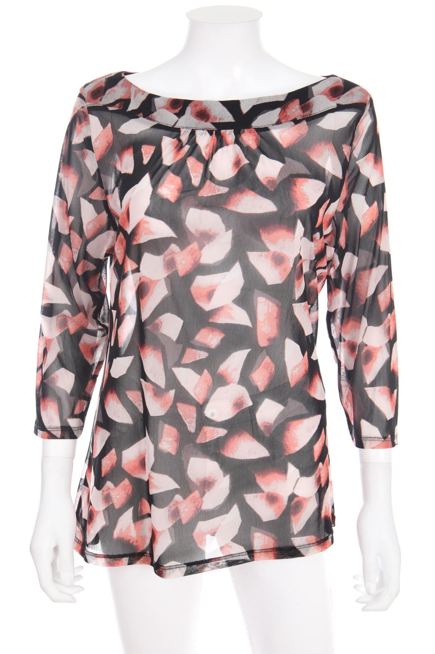 comma - Mesh-Shirt mit Print - D 44