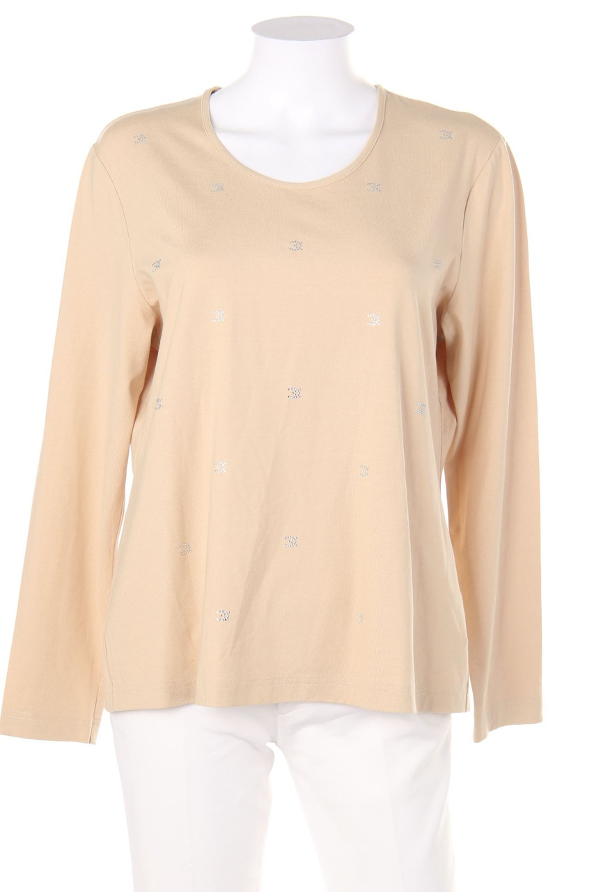 EUGEN KLEIN - Longsleeve-Shirt mit Strass-Logo - D 42