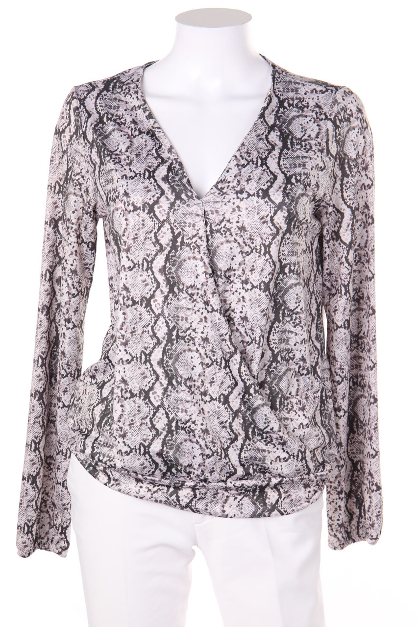 JEAN PASCALE - Longsleeve-Shirt in Wickel-Optik mit Animal-Print - S