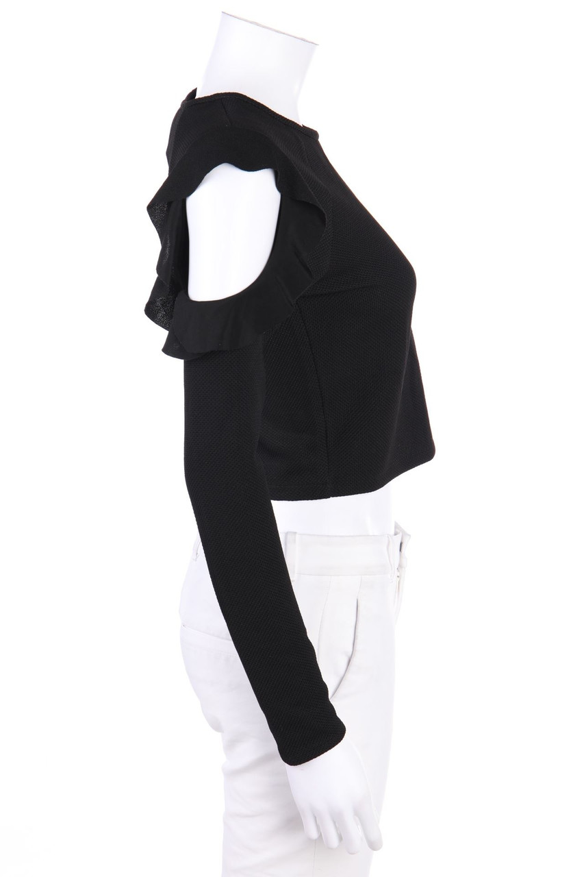 ZARA W&B - Longsleeve-Shirt mit Cut-outs - S