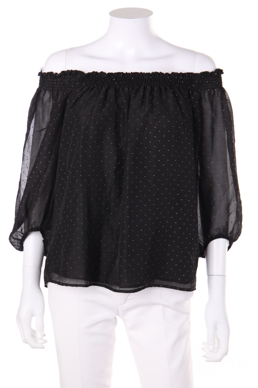 ZARA - Chiffon-Carmen-Bluse mit Applikationen - XS