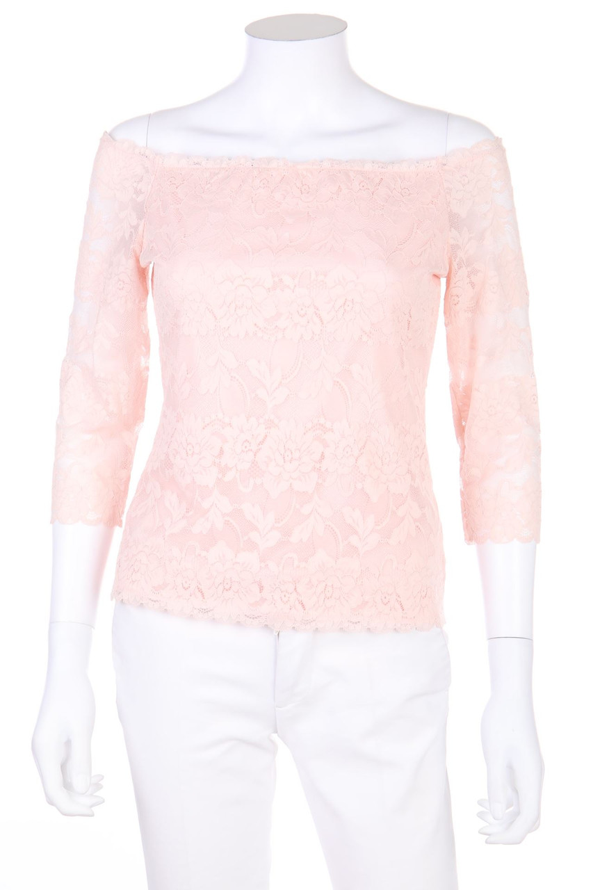 AMISU - Carmen-Bluse aus Spitze - L