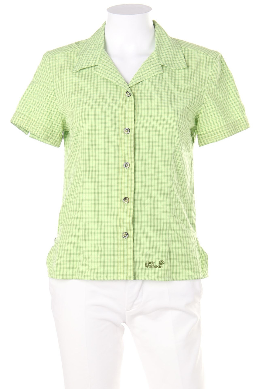 Jack Wolfskin - Kurzarm-Bluse mit Karo-Muster - S